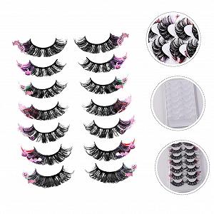 Накладні вії Ipetboom кольорові, 7 пар, штучне волокно, для косплею, подовжуючі, для макіяжу synthetic.ua - Фото 1