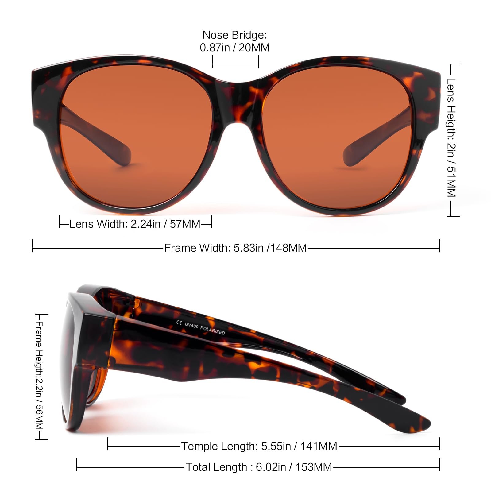 Сонцезахисні окуляри на звичайні окуляри Face Shadow Поляризовані Жіночі UV400, фото №5 Сонцезахисні окуляри на звичайні окуляри Face Shadow Поляризовані Жіночі UV400, фото №5