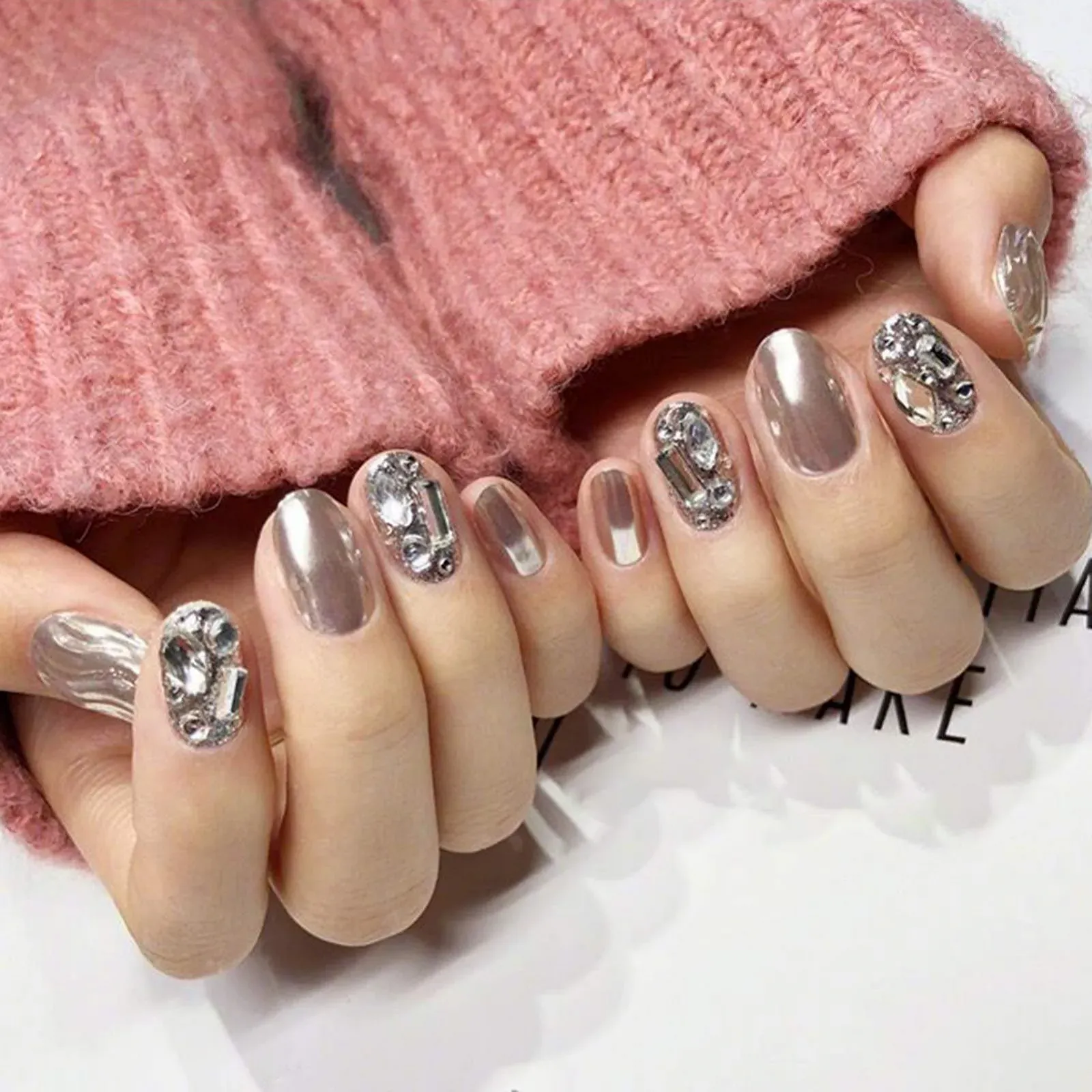 Стразы для ногтей Brussel Геометрические 3D формы, плоская задняя часть, стеклянные бусины, кристаллы для DIY маникюра, цвет шампань, 50 шт, фото №7