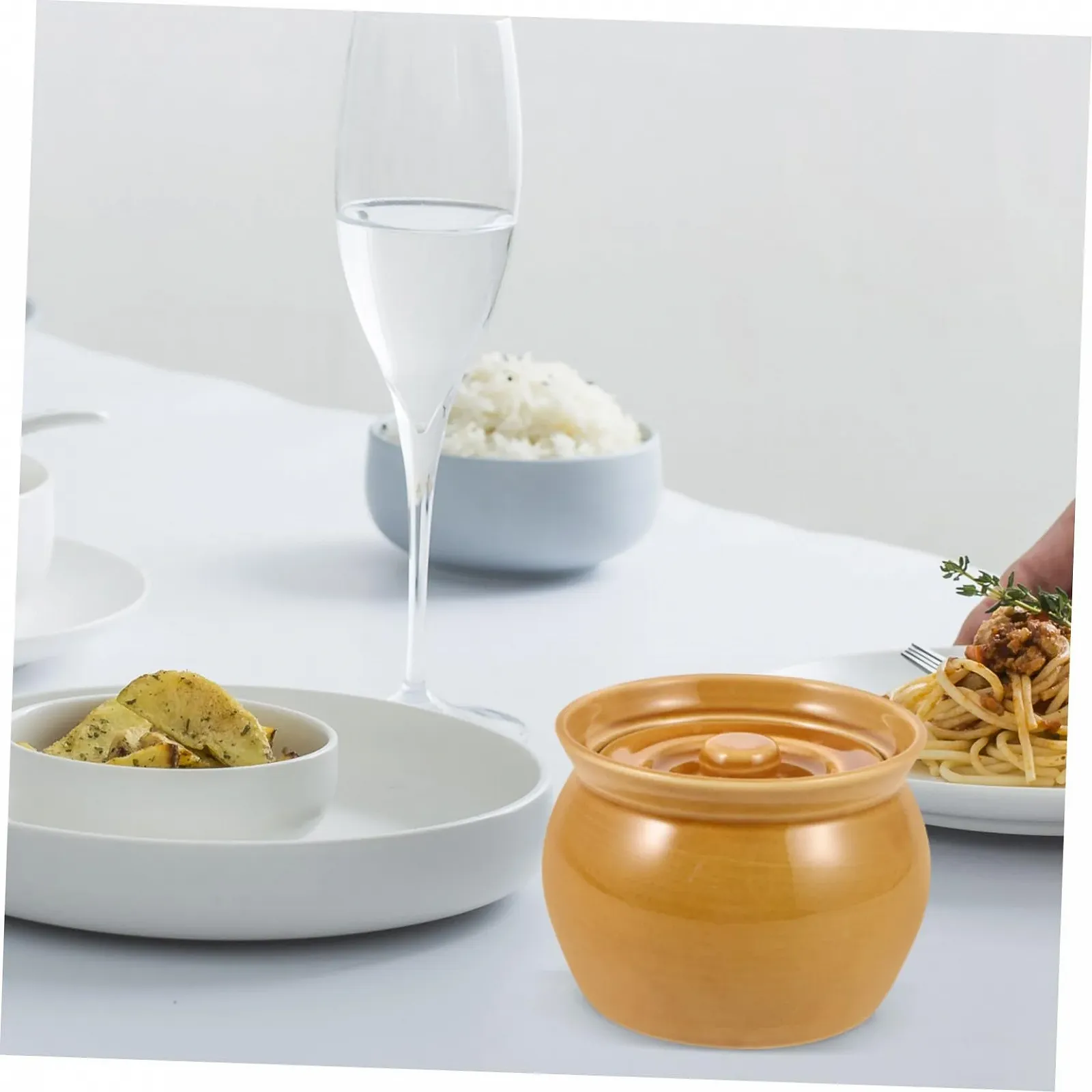 Керамическая кастрюля TOPBATHY с крышкой для тушения и запекания, фото №7 Керамическая кастрюля TOPBATHY с крышкой для тушения и запекания, фото №7