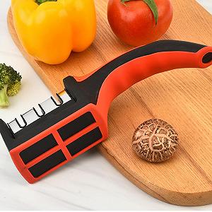 Точилка для кухонных ножей профессиональная 4-ступенчатая эргономичная многофункциональная synthetic.ua - Фото 1