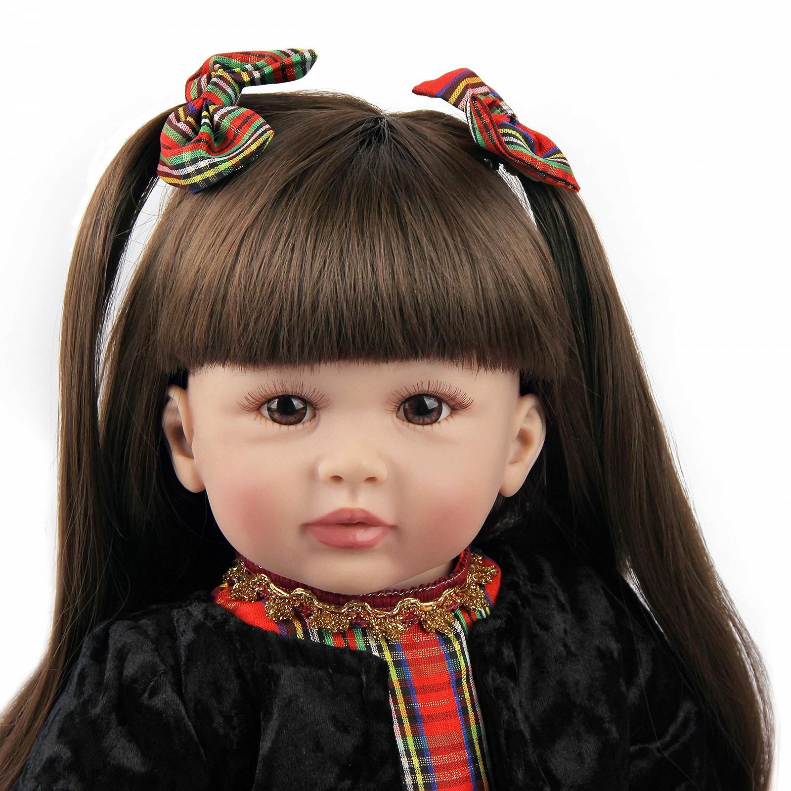 Кукла ZIYIUI Reborn Toddler 60 см Мягкий силиконовый винил Девочка с длинными волосами, фото №5