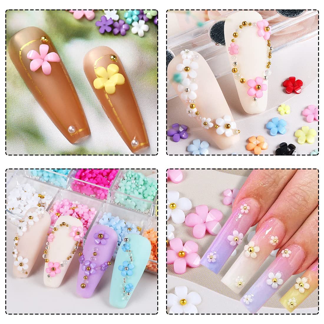 Украшения для ногтей Цветы с сеткой XPEX, 12 шт, фото №6