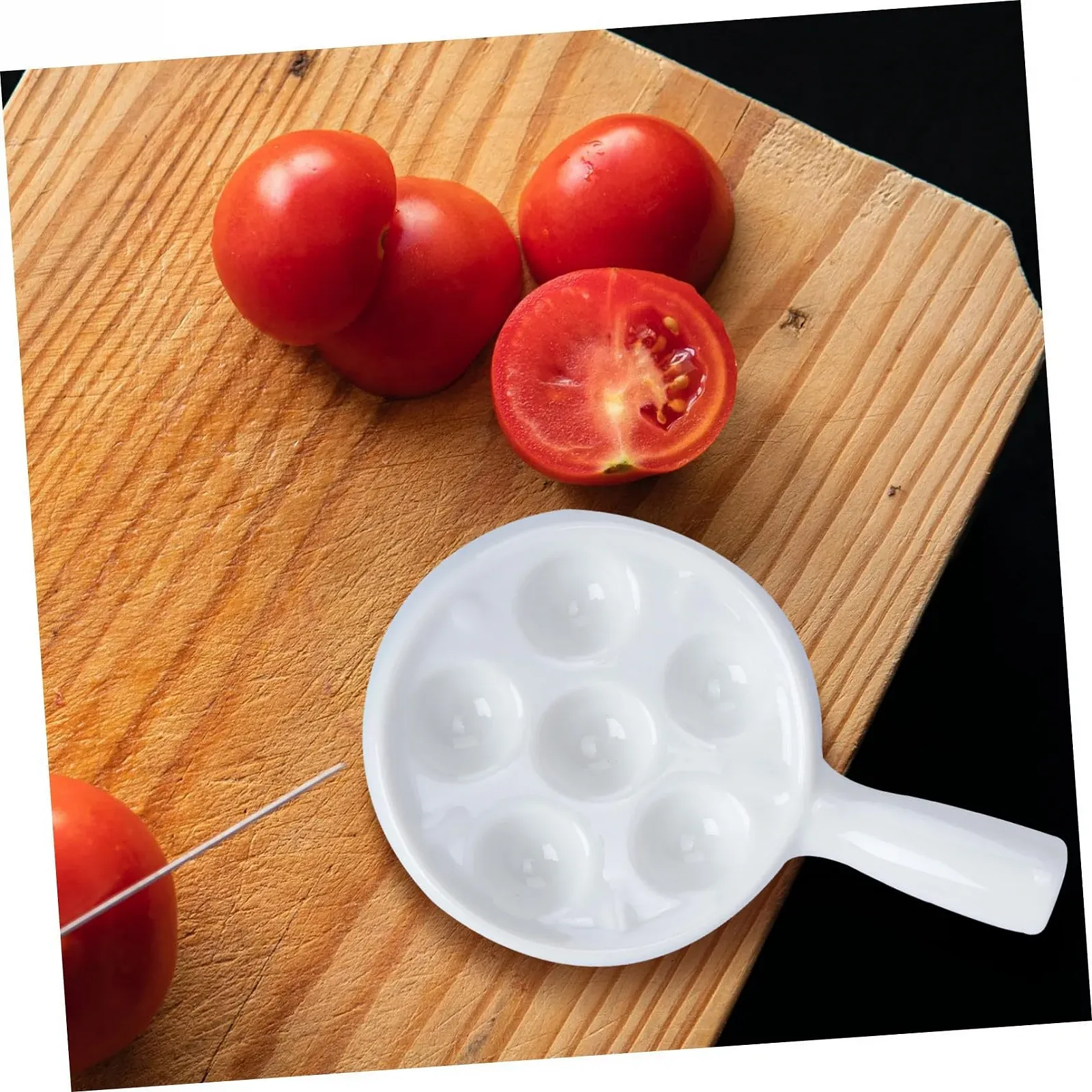 Форма для равликів GALPADA керамічна 6 лунок біла з ручками, фото №3