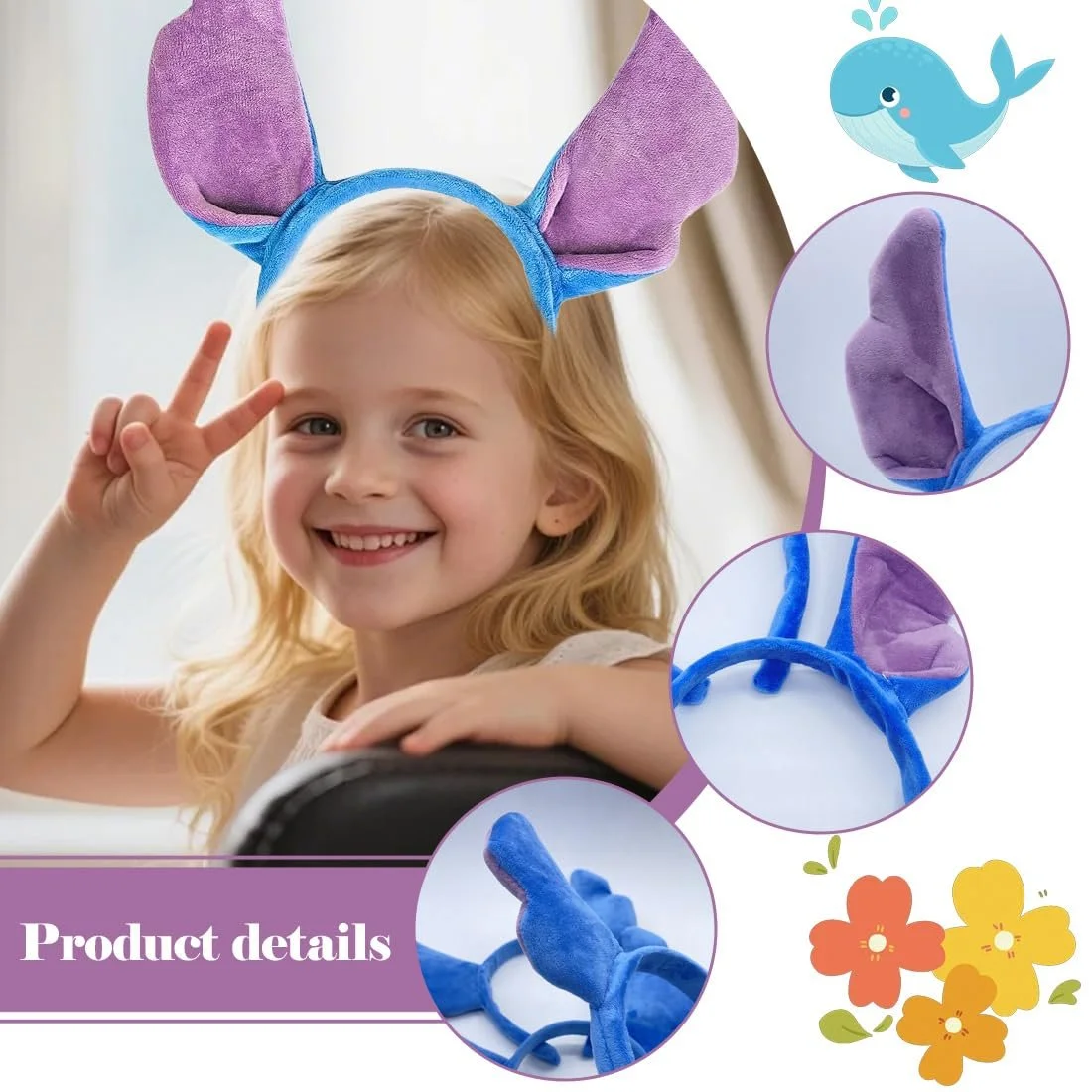 Аксессуар для волос Плюшевые ушки Голубой, фото №3