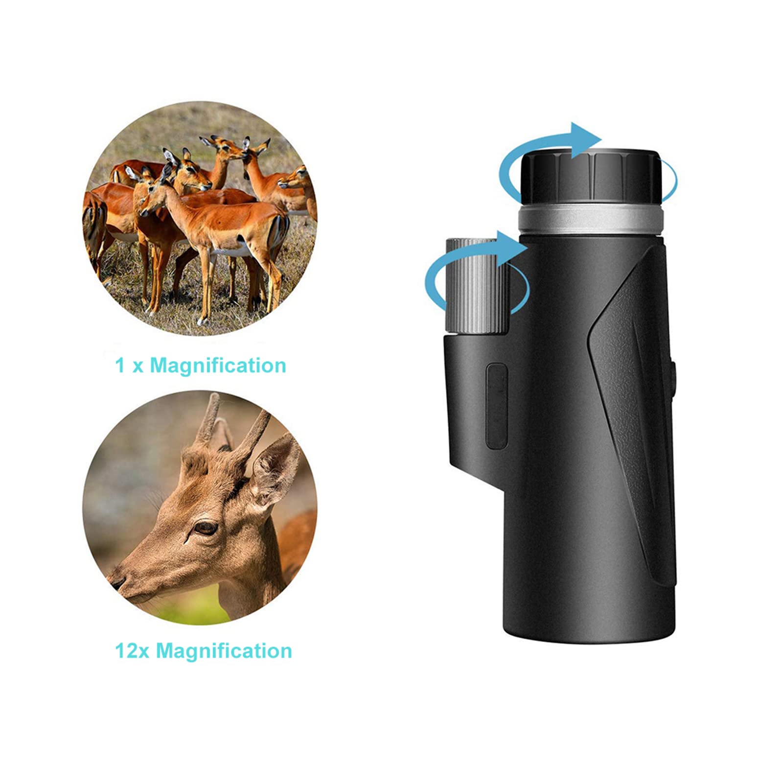 Монокуляр DERBUT 12x50 черный, фото №4