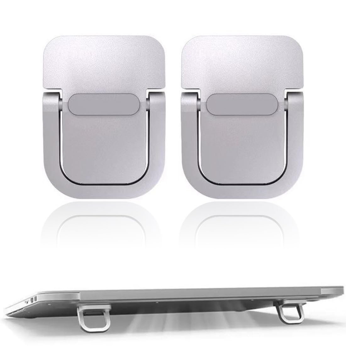 Подставка для ноутбука Мини, 2 шт., Портативная подставка для клавиатуры для стола, Складная невидимая подставка для ноутбука, Самоклеящаяся подставка для компьютера (Серебристый), фото №1 Подставка для ноутбука Мини, 2 шт., Портативная подставка для клавиатуры для стола, Складная невидимая подставка для ноутбука, Самоклеящаяся подставка для компьютера (Серебристый), фото №1