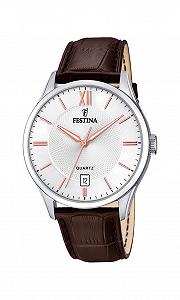 Чоловічий аналоговий кварцовий годинник Festina зі шкіряним ремінцем - Фото 1