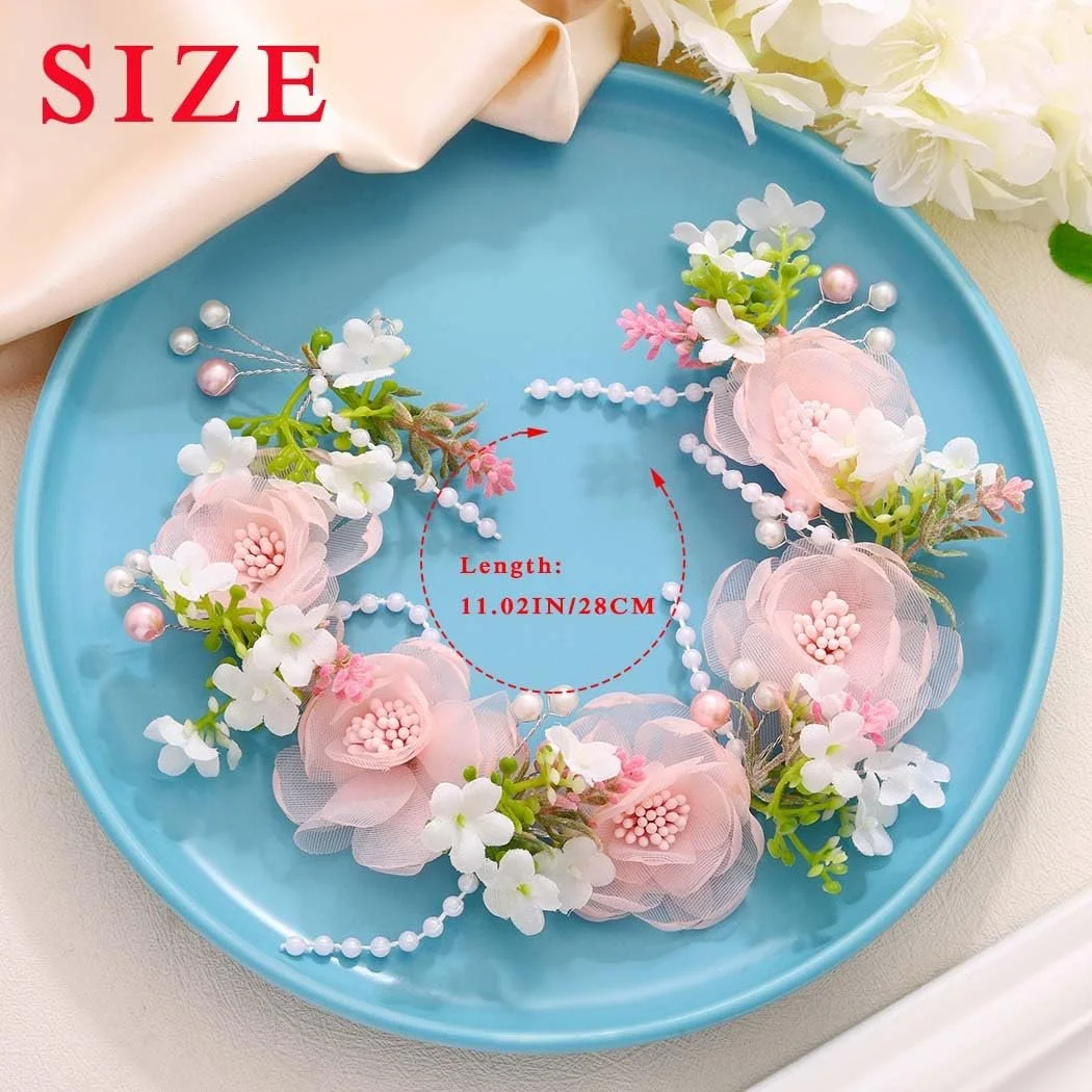 Вінок Квітка IYOU для дівчинки Квіти Рожевий, фото №6