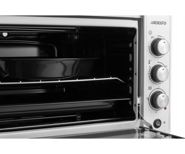 ARDESTO Електропіч 1700Вт 48л хром тени таймер підсвічув конвекція подв скло білий, фото №5 ARDESTO Електропіч 1700Вт 48л хром тени таймер підсвічув конвекція подв скло білий, фото №5