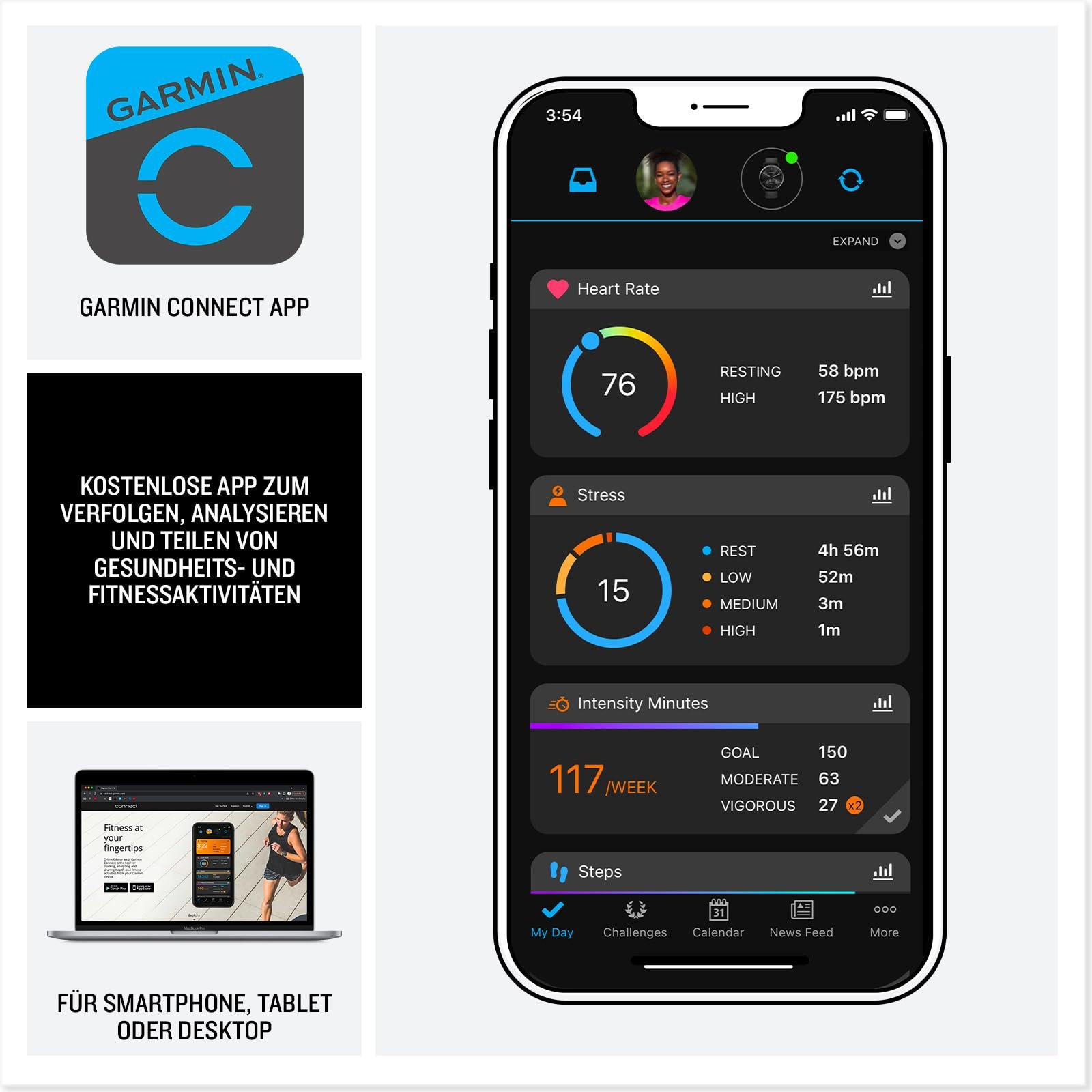 Смарт-часы Garmin Vivoactive 5 GPS с сенсорным AMOLED-дисплеем 1.2 дюйма, функциями фитнеса, здоровья и музыки [Восстановленный], фото №5