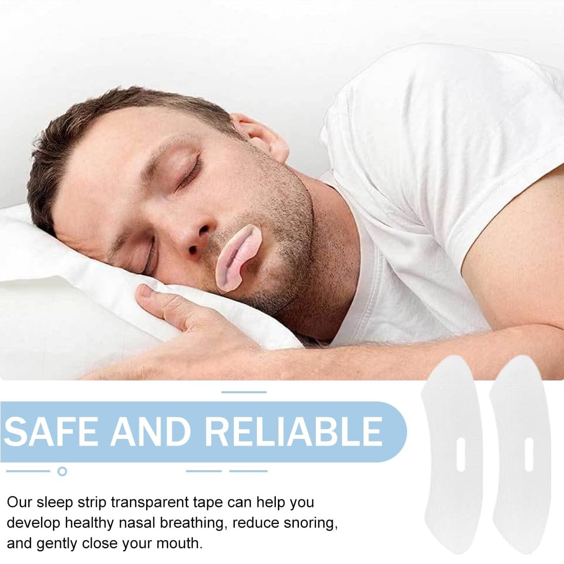Стрічки для рота 90 шт. для сну, пластирі проти хропіння, фото №5