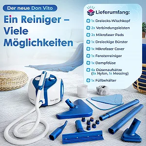 Пароочисник Primavella (Don Vito) 3.5 бар 16 аксесуарів для швів та дивану synthetic.ua - Фото 1