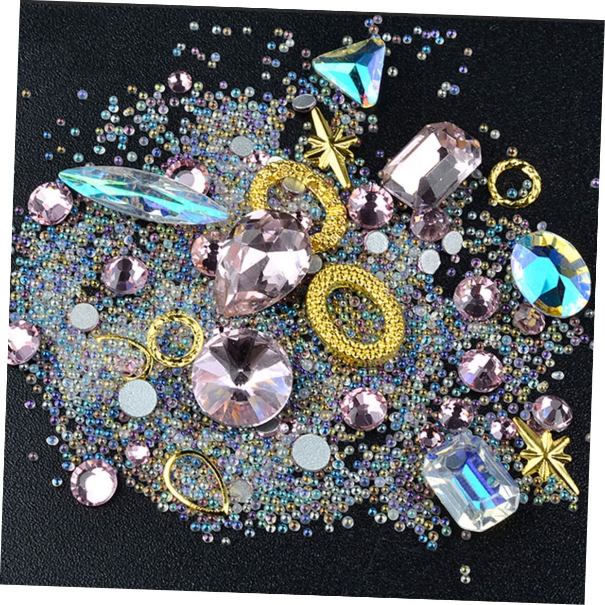 Украшения для ногтей из страз POPETPOP Прозрачный, Розовое Золото, фото №3