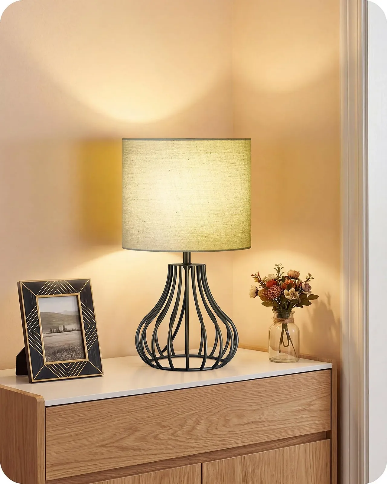 Настільна лампа ZJ10TLD05 лофт E27 з кабелем та LED лампою зелений чорний, фото №8