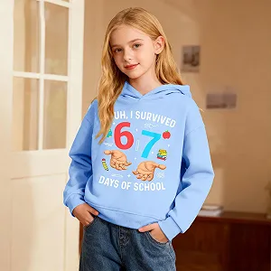 Детская Толстовка с капюшоном для девочки, Повседневная Модная Толстовка для мальчика, Графика 67, Дышащая Толстовка с принтом и передним карманом, Уютный Теплый Комфортный Пуловер для Свитшота, Лонгслив synthetic.ua - Фото 1