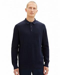 Поло з довгими рукавами 1038209-13160 Tom Tailor Темно-синій L - Фото 1