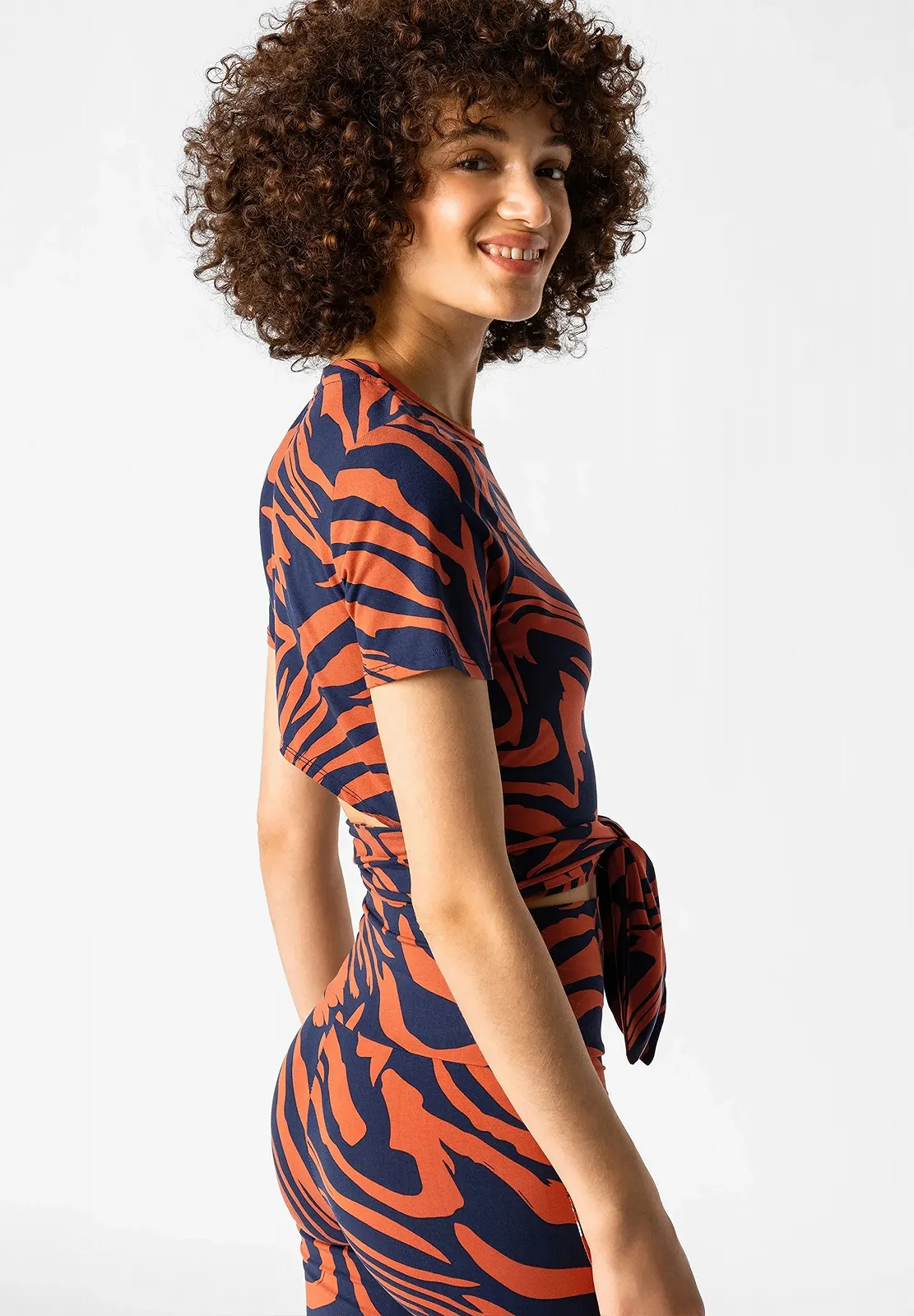 Женская футболка топ Les Lunes The Lou Top Tiger Dark Navy Rust - XS, фото №3