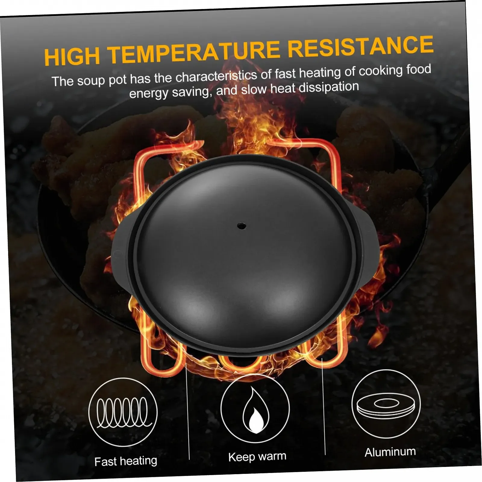 Кастрюля-жаровня алюминиевая с антипригарным покрытием и крышкой маленькая для риса, фото №4