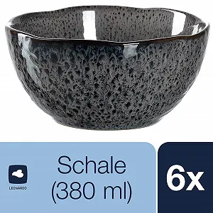 Миска LEONARDO HOME Matera 12 см Антрацит Набор из 6 керамических synthetic.ua - Фото 1