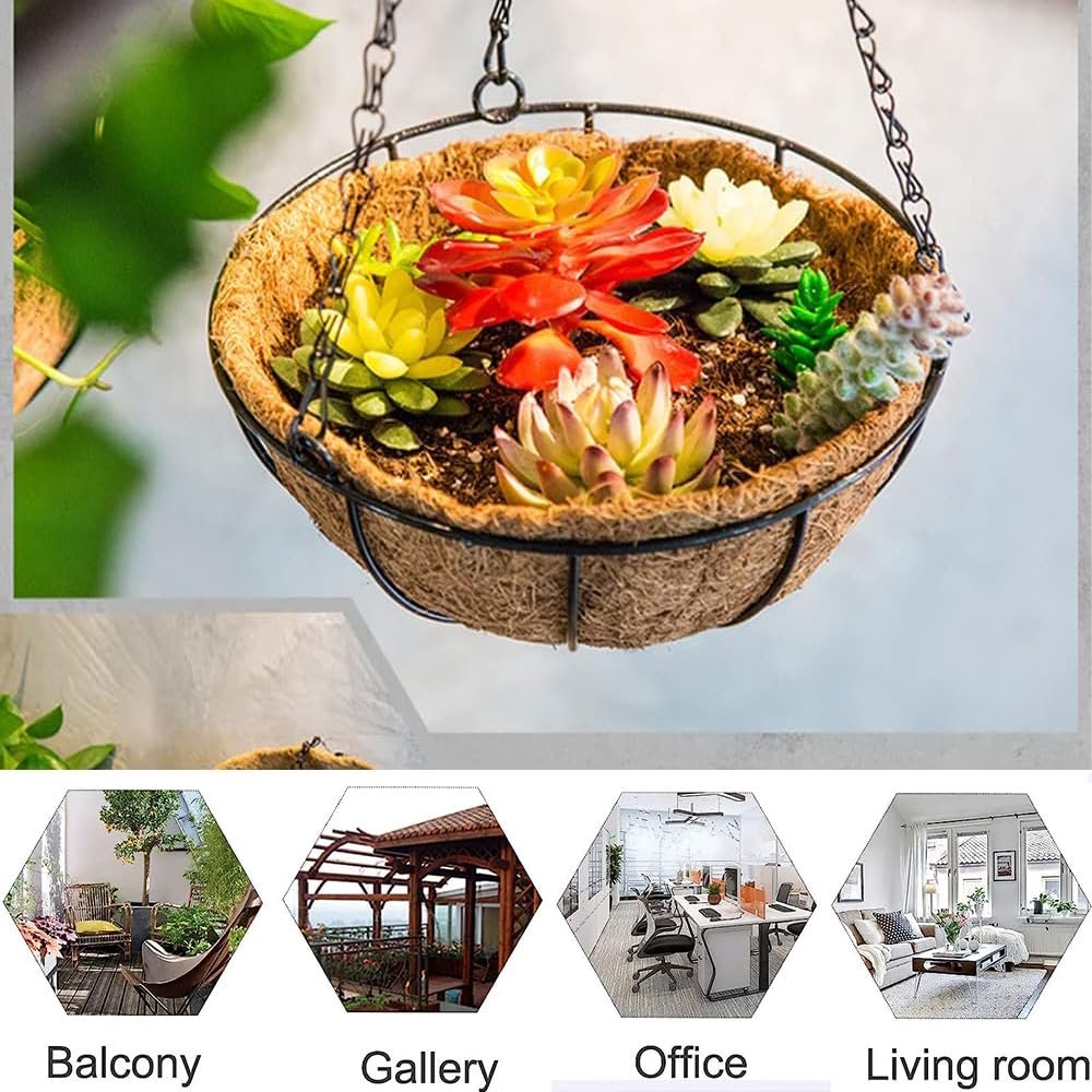 Підвісний кошик Metal Coconut Liner Set of 2 21 см, фото №7