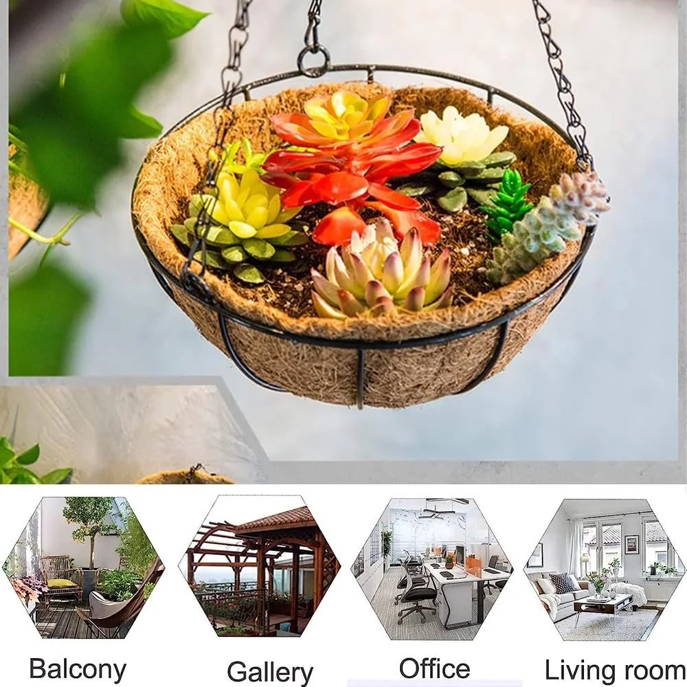 Подвесная корзина Metal Coconut Liner Set of 2 21 см, фото №7 Подвесная корзина Metal Coconut Liner Set of 2 21 см, фото №7