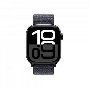 Смарт-годинник Apple Series 10 (GPS 42 мм) Алюмінієвий корпус Чорний діамант, Спортивний ремінець Чорнило (One Size) synthetic.ua - Фото 1