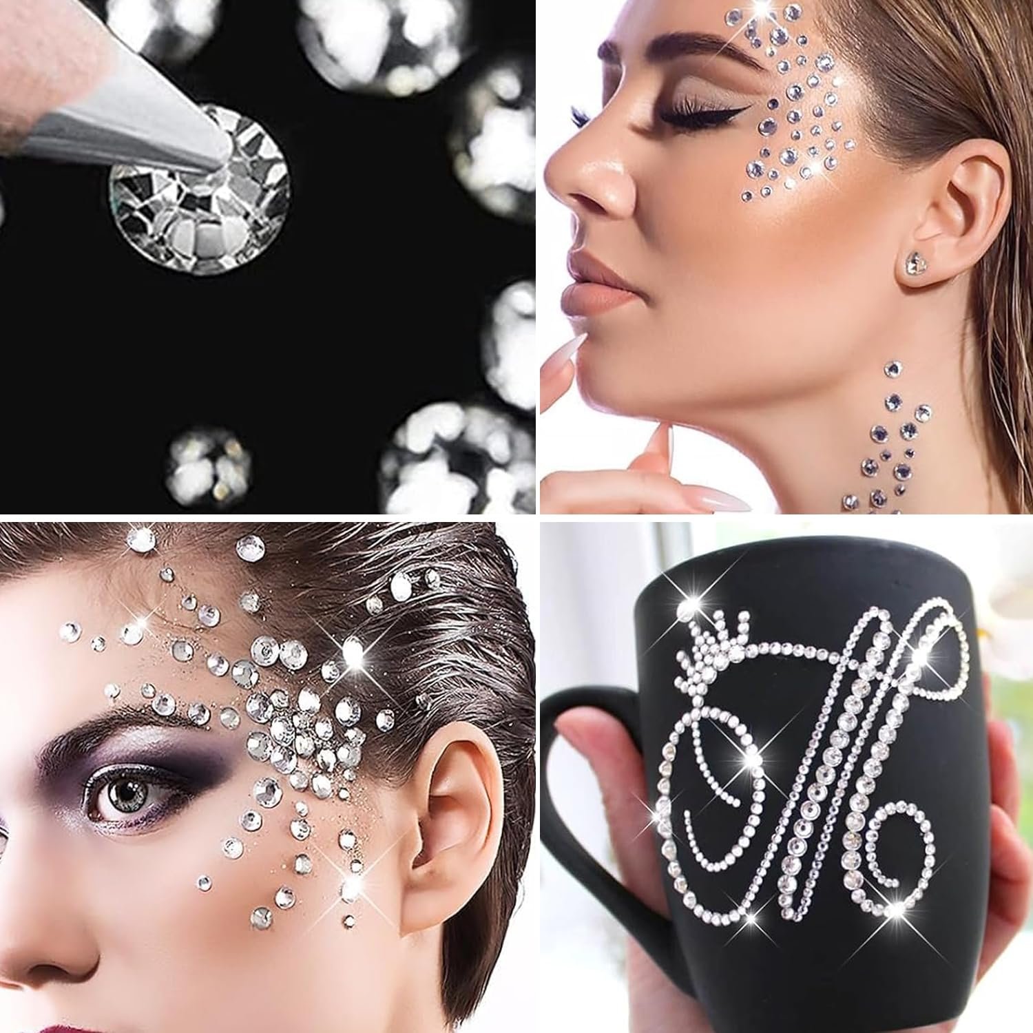 Стразы для ногтей 5 размеров, розовые и прозрачные, фото №4