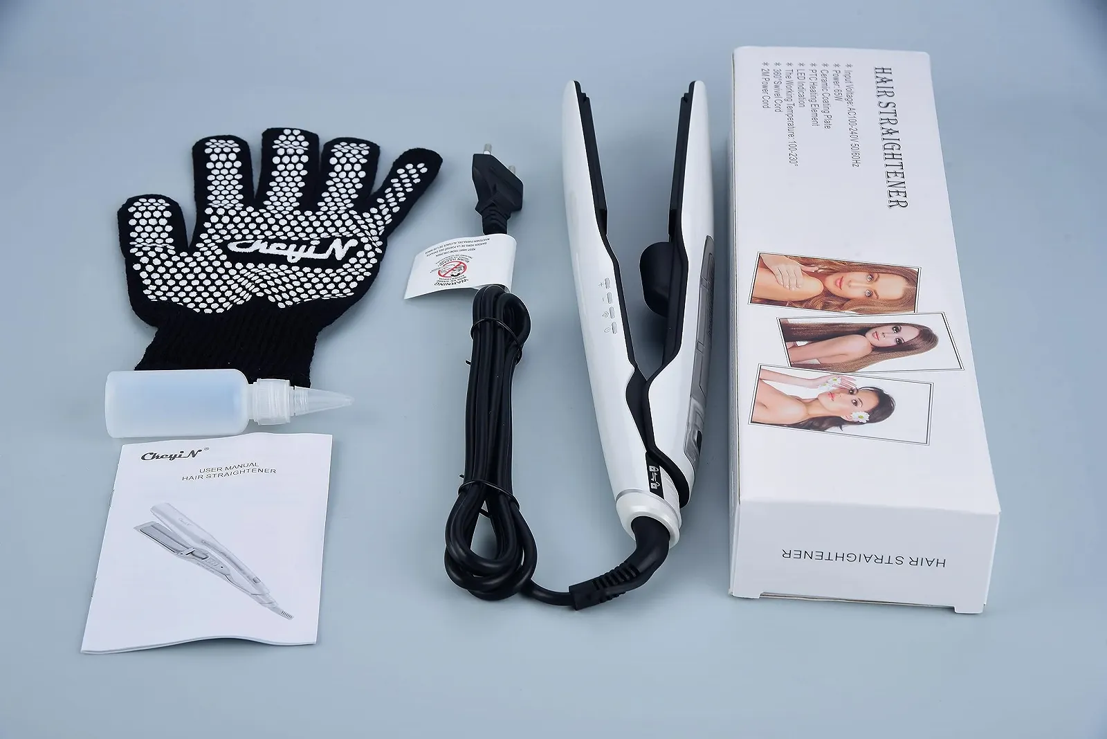Паровой выпрямитель CkeyiN Professional Steam Ceramic 2-in-1 PTC Negative Ion 30s 100-230°C Белый, фото №13 Паровой выпрямитель CkeyiN Professional Steam Ceramic 2-in-1 PTC Negative Ion 30s 100-230°C Белый, фото №13