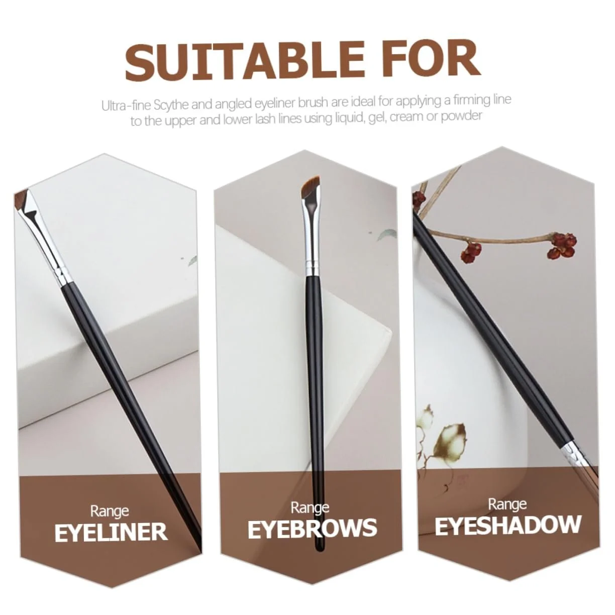 Кисти FRCOLOR для бровей, скошенная, для подводки глаз, для теней, для макияжа, тонкая, плоская, для консилера, фото №7 Кисти FRCOLOR для бровей, скошенная, для подводки глаз, для теней, для макияжа, тонкая, плоская, для консилера, фото №7