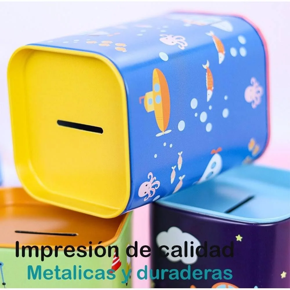 Копилка Vivos Colores Submarine с жестяной крышкой и функцией пенала, фото №6
