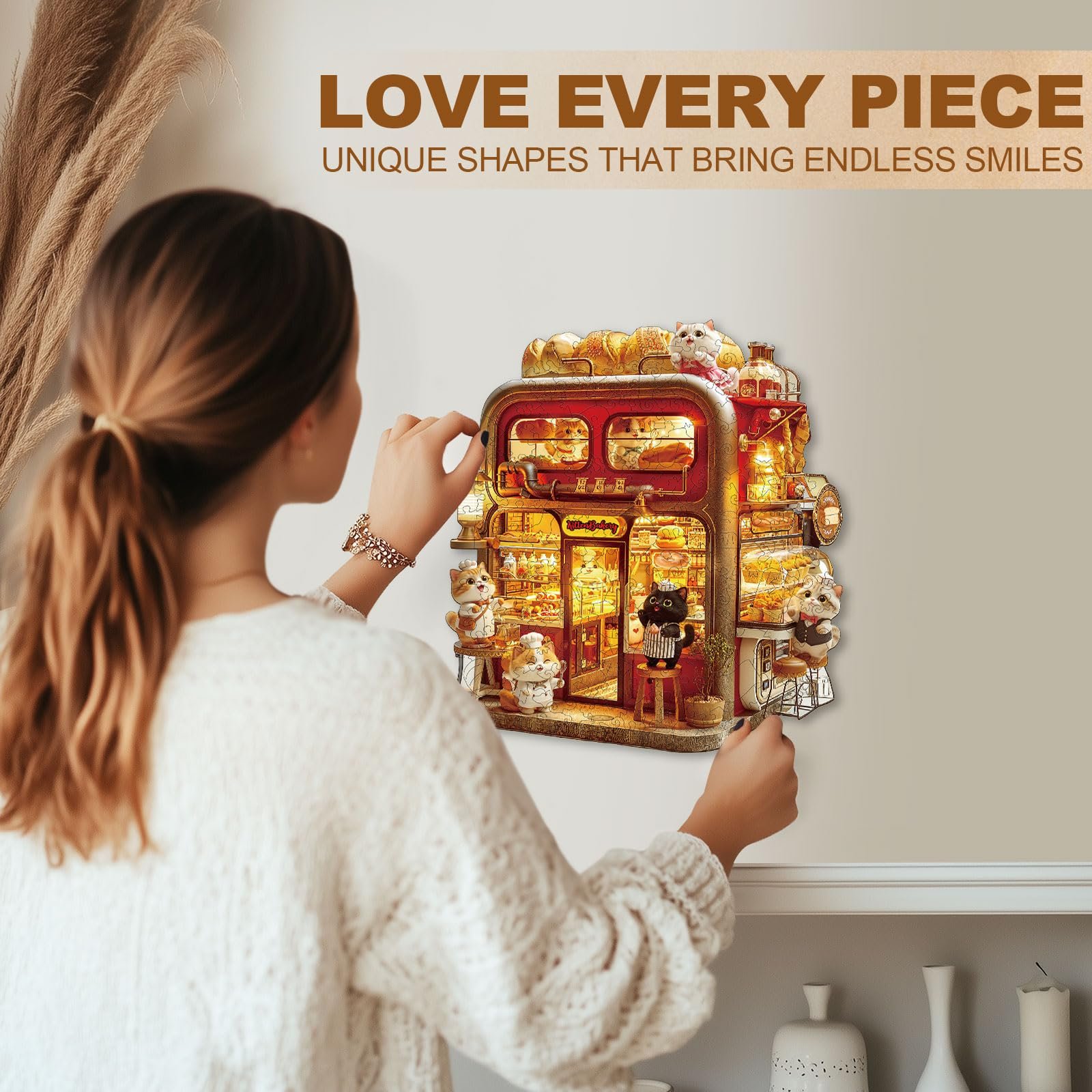 Дерев'яний пазл Kitten Bakery 270 деталей 34 x 32.3 см, фото №9