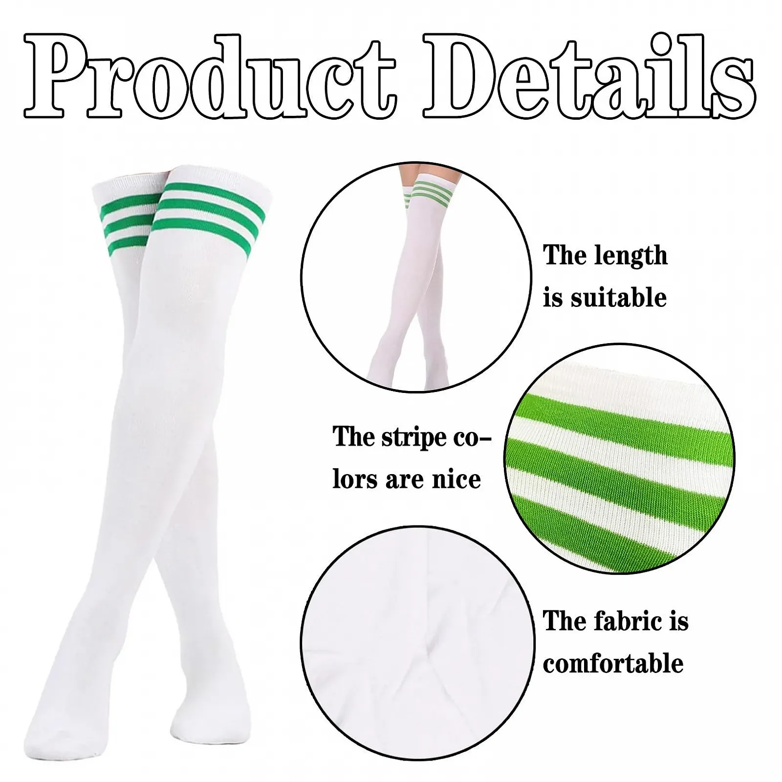 Шкарпетки жіночі з смугами Білий, фото №3 Шкарпетки жіночі з смугами Білий, фото №3