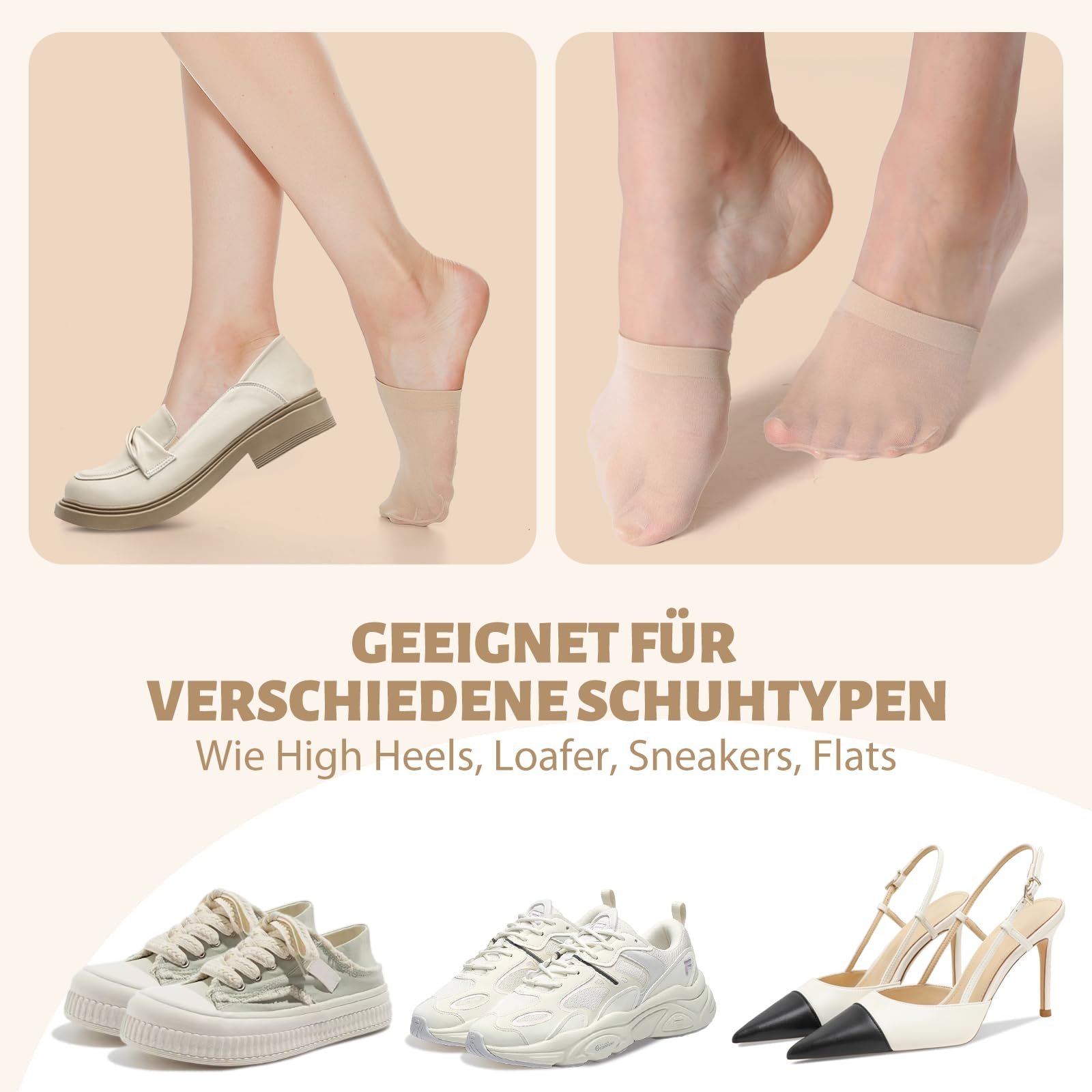 Носки с пальцами MANZI, 6 пар, женские, полуноски, дышащие, нейлоновые, носки-следки, невидимые носки с нескользящими силиконовыми точками, носки для передней части стопы для высоких каблуков, фото №6