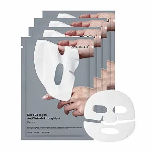 Маска для обличчя проти зморшок з глибоким колагеном, ліфтинг, набір з 4 штук - Фото 1