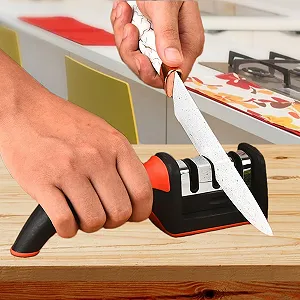 Точилка для ножів Kitchen Sharpener професійна багатоступенева ергономічна антиковзна synthetic.ua - Фото 1