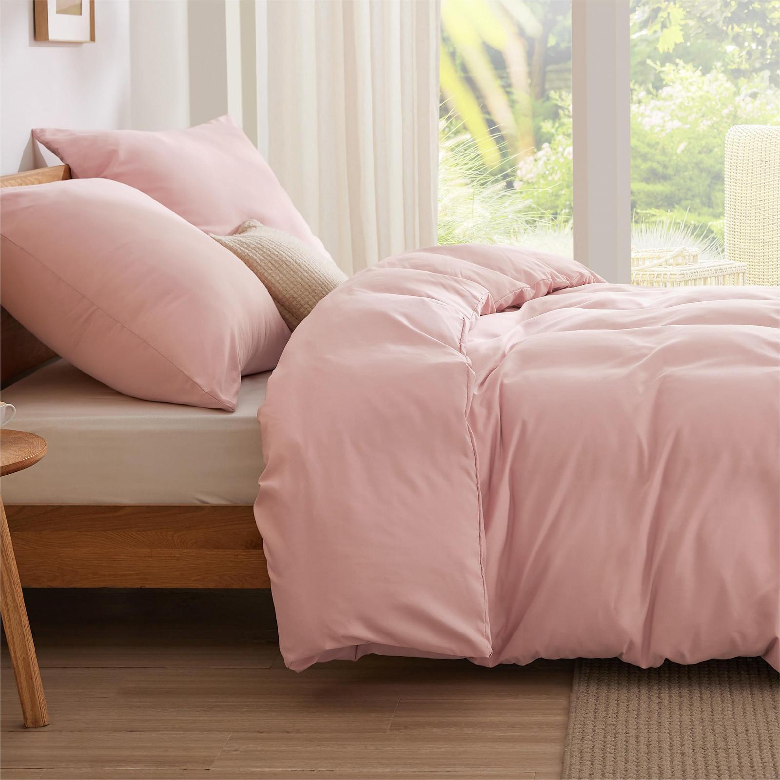 Постільна білизна BEDSURE 155 x 220 см, 3 предмети, блідо-рожевий, фото №2