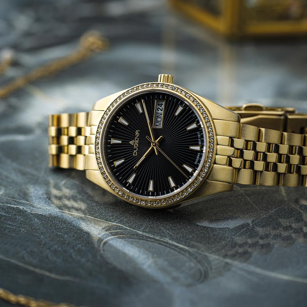 Женские часы Кварцевые Dugena Venetia Stone Сталь Сапфировое стекло Застежка с кнопкой 10 Bar 4461082, Браслет, фото №5