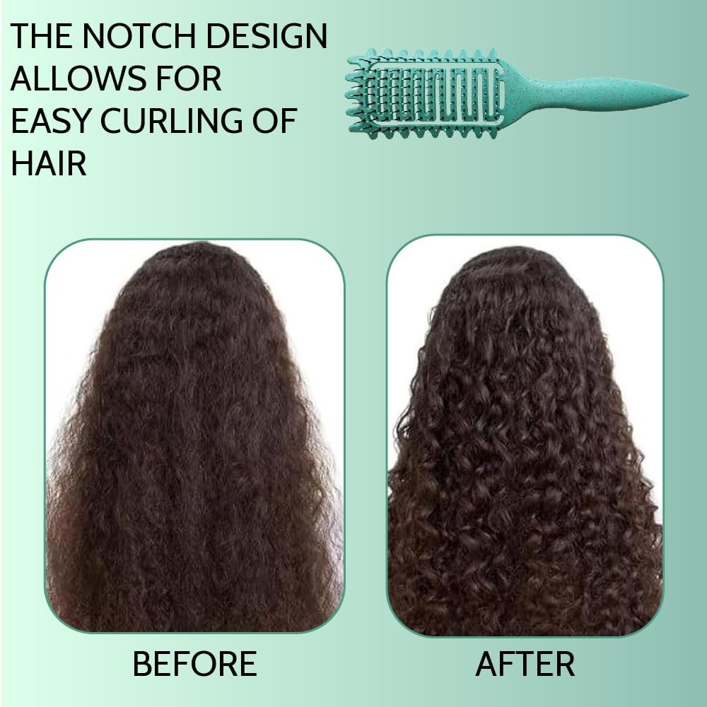 Щітка для укладання волосся з щетиною кабана Define Styling Brush Зелена, фото №5