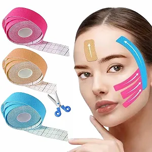 Стрічка для підтяжки обличчя XYTAHDM, 2.5 см x 5 м, проти зморшок, для пружності шкіри, 3 шт - Фото 1