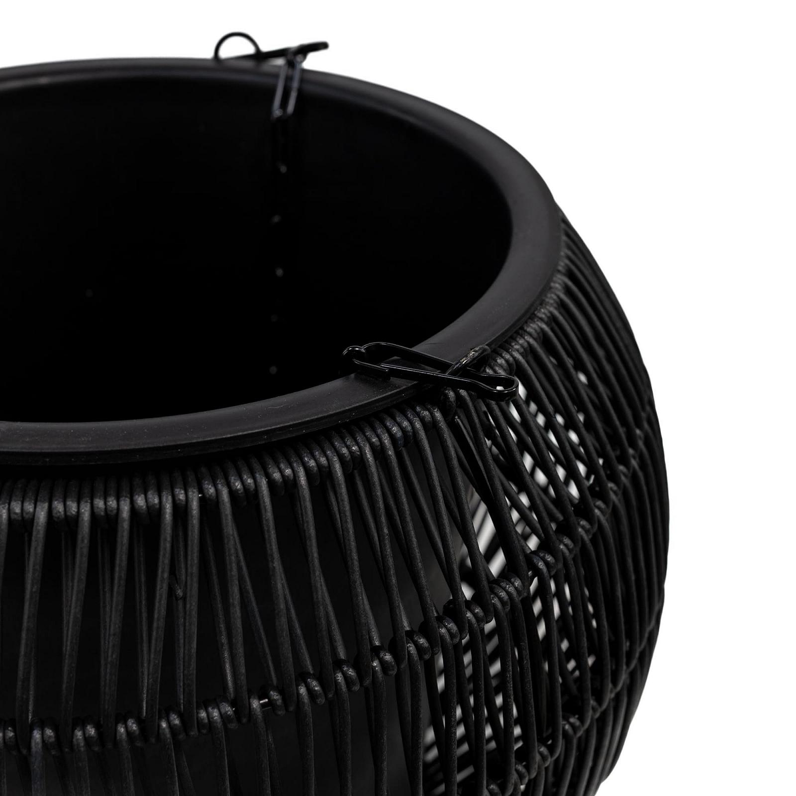 Підвісний кошик DARO DEKO поліротанг круглий чорний 32 см, фото №3 Підвісний кошик DARO DEKO поліротанг круглий чорний 32 см, фото №3