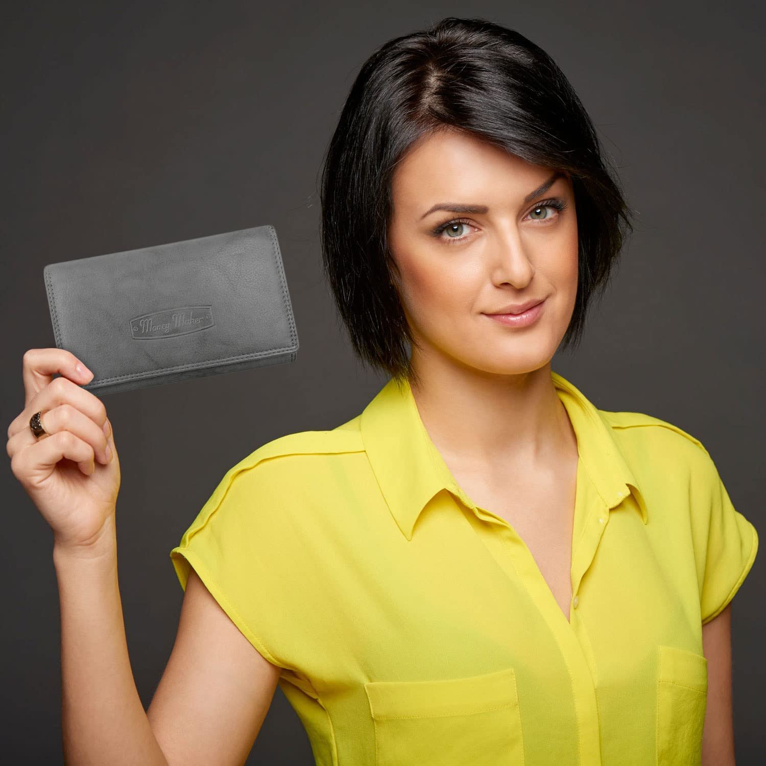 Кошелек Женский Кожаный ekavale с RFID защитой, 25 отделений, длинный, серый, кошелек для монет, фото №2
