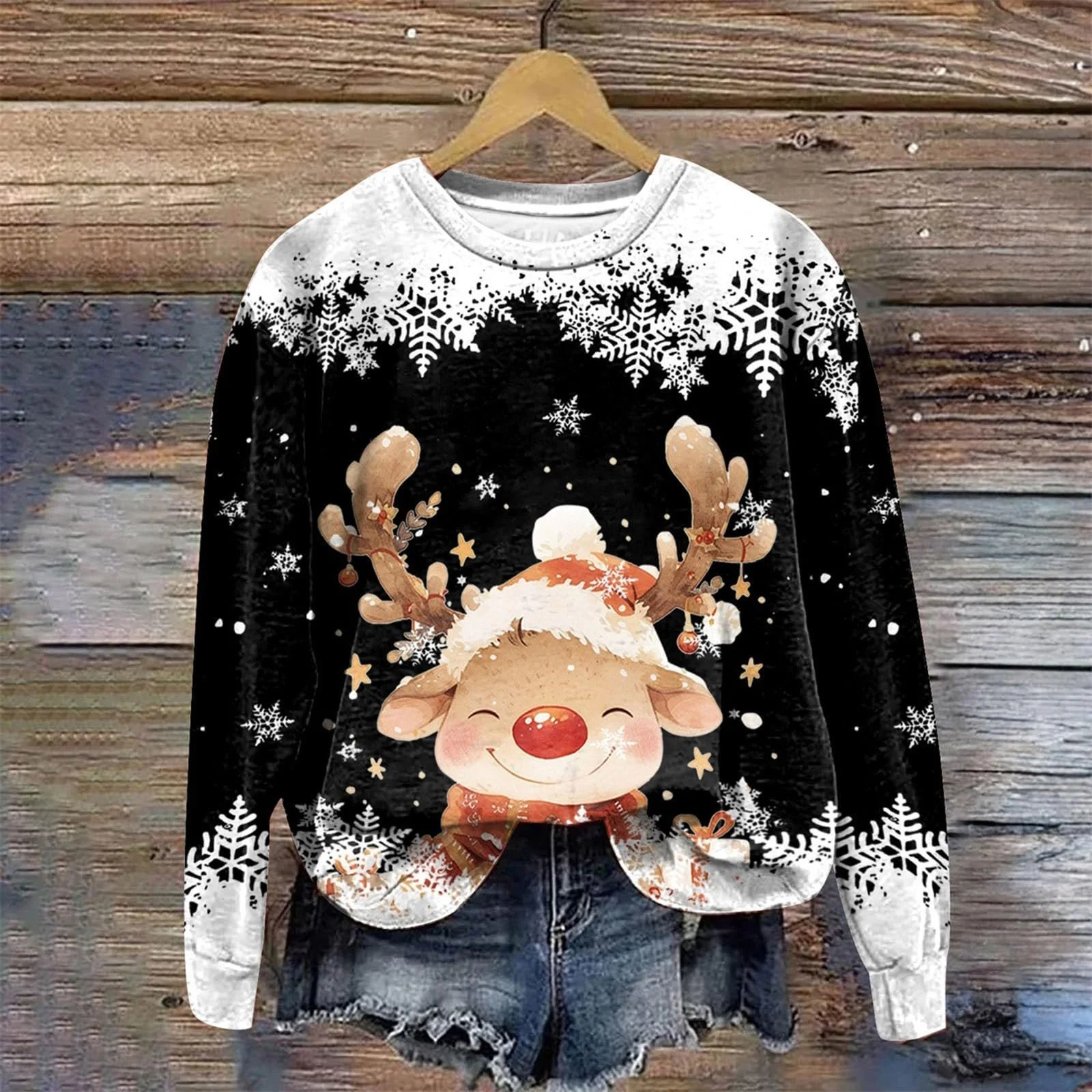 Різдвяний светр PMUAFG Жіночий з різдвяним мотивом, фото №4 Різдвяний светр PMUAFG Жіночий з різдвяним мотивом, фото №4