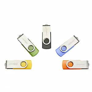 USB-флеш-накопичувач Intenso Basic Line 10x 8GB USB 2.0 Yellow Green Black Blue Orange synthetic.ua - Фото 1