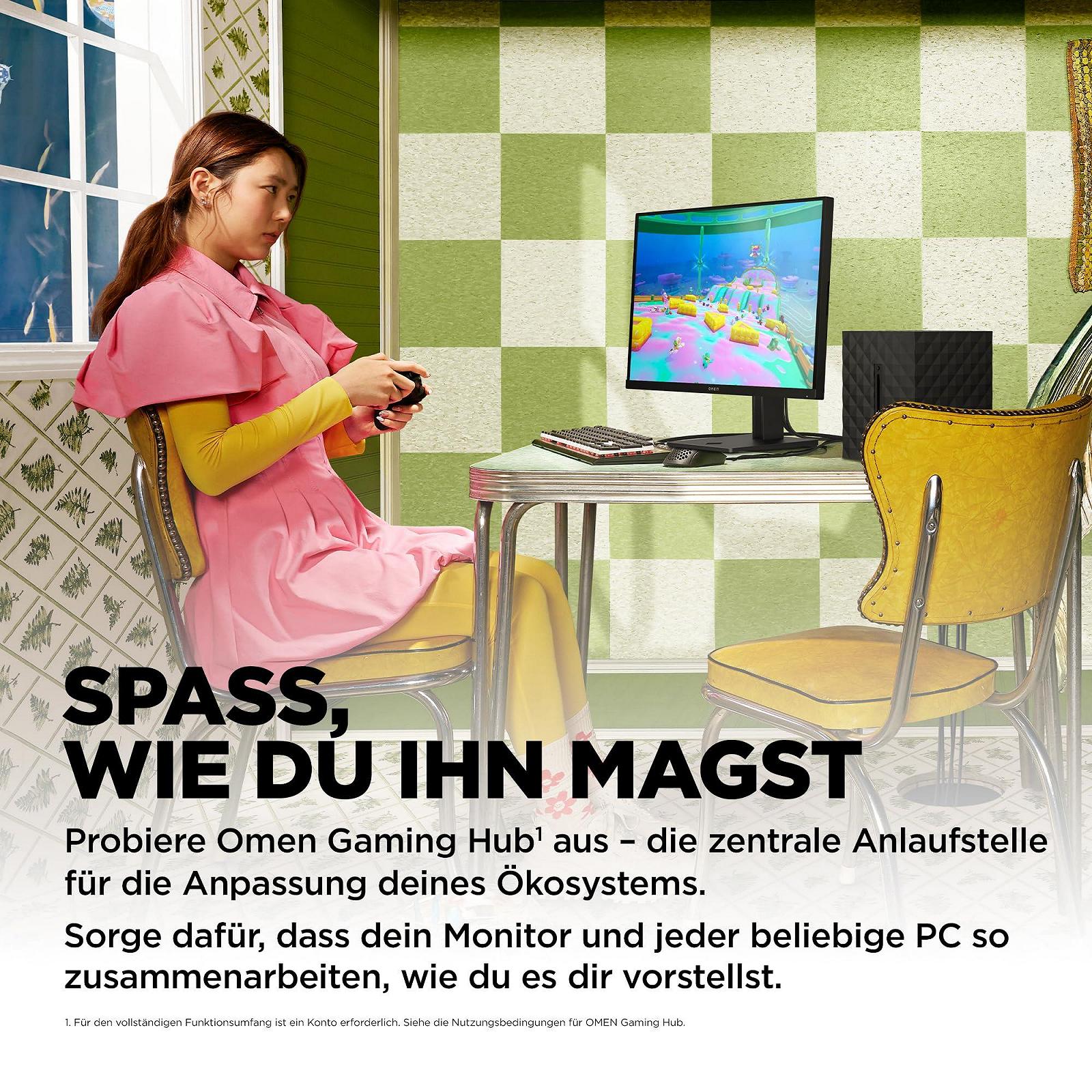 Монітор HP OMEN 27q Геймінг - 27 дюймовий екран, QHD дисплей, 165Hz, AMD FreeSync Premium, 1 мс час відгуку, 2x HDMI 2.0, Display Port 1.4, аудіовихід, чорний, фото №2