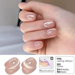 Гель-лак Vishine Glassy Cat Eye, 16 мл, голографічний гель-лак Nude Glitter з магнітом, напівпрозорий тілесний #415 synthetic.ua - Фото 1