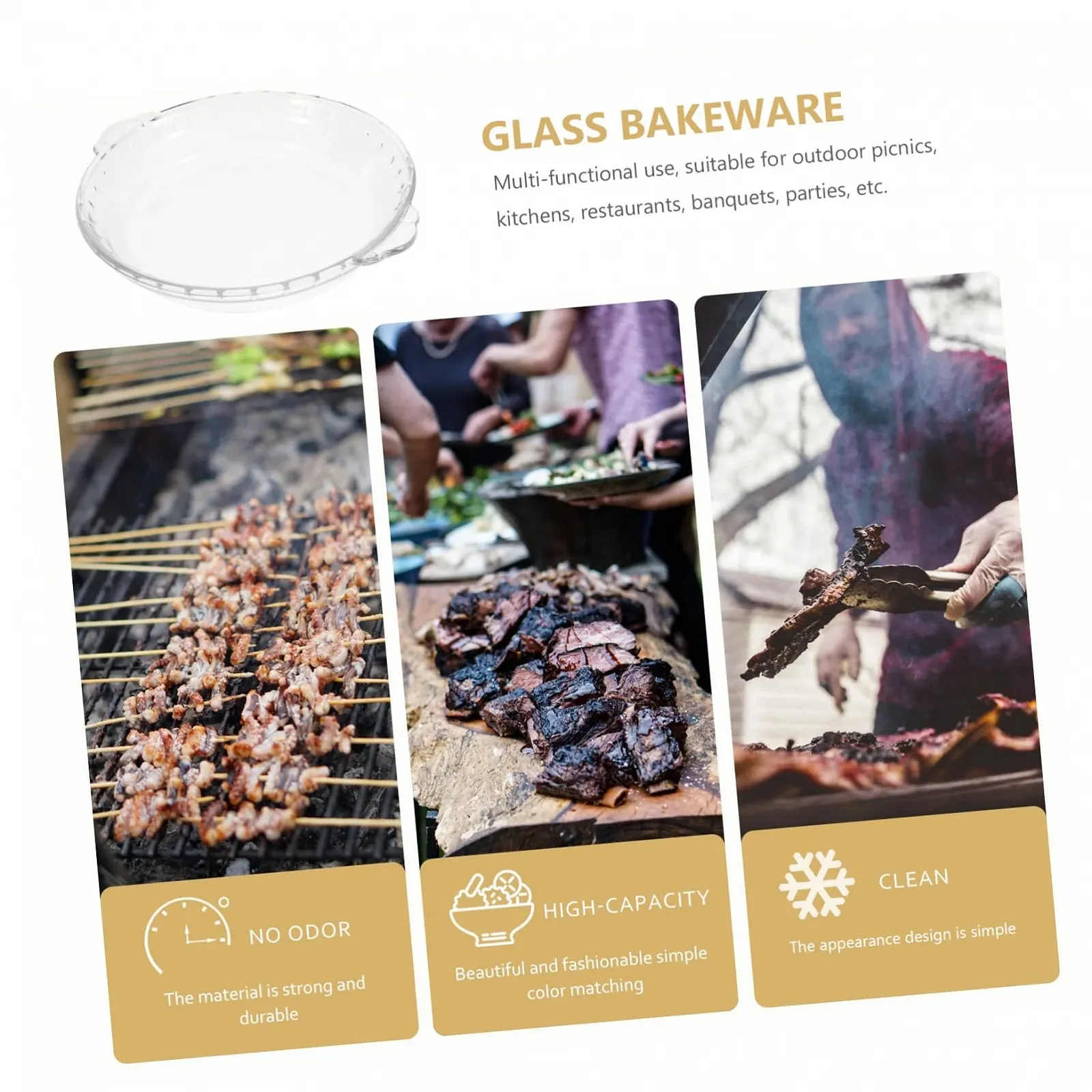 Форма для запекания TOYANDONA стеклянная жаропрочная прозрачная, фото №8