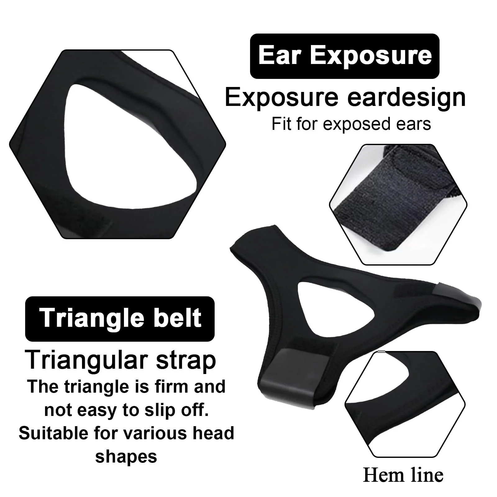 Ремінець Veralabs для підтримки щелепи, 2 шт., дихаючий, проти хропіння, регульований, фото №3