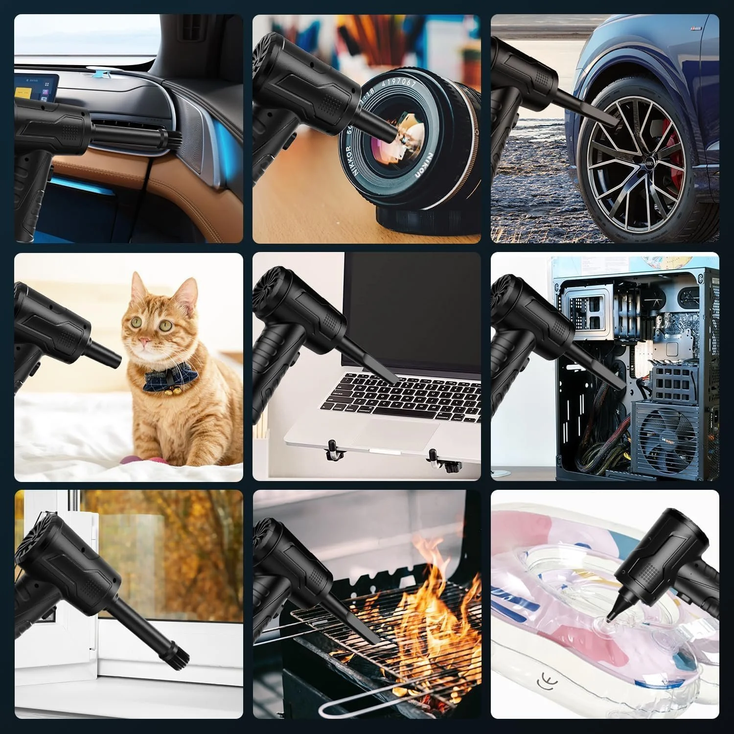 Електрична повітродувка 3 швидкості 110 000 rpm 7600 mAh LED, фото №7