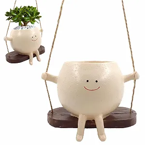 Подвесной цветочный горшок Swing Face улыбающееся лицо для суккулентов и цветов - Фото 1